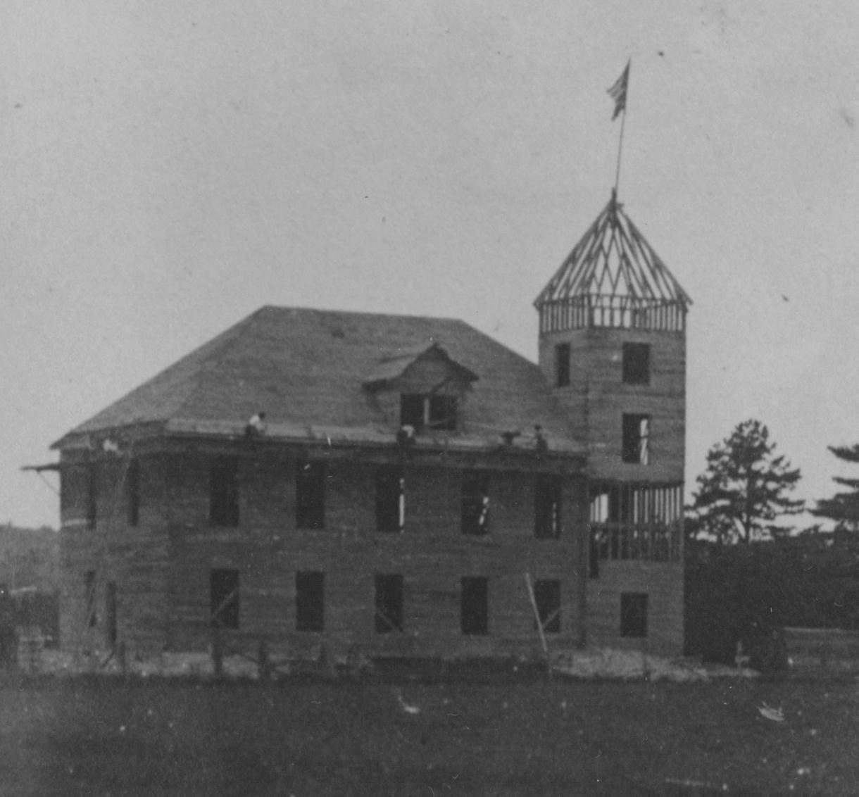 New Durham Town Hall under construction, 1907